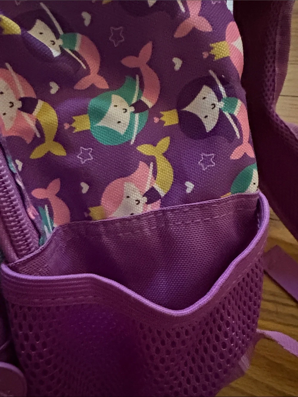 Girls Sequin Mermaid Tail Backpack - Purple & Teal